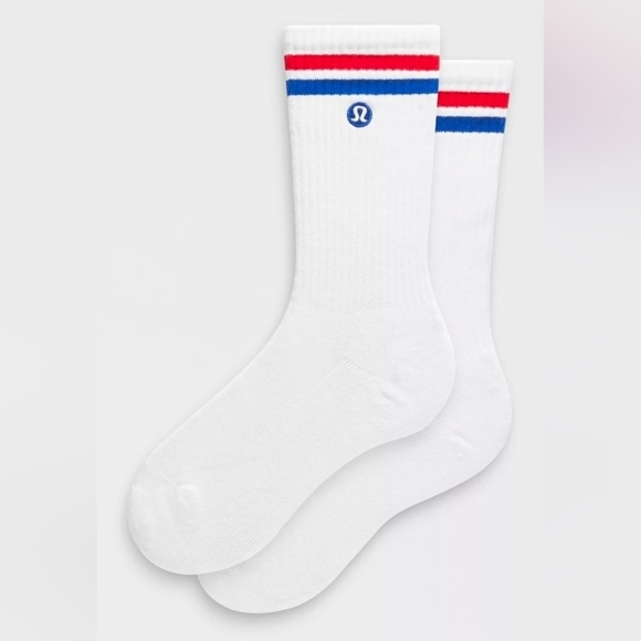 lululemon athletica Accessories - lululemon Unisex Medium Daily Essential Crew Socks. Blue/Red, New, 1 Pair
